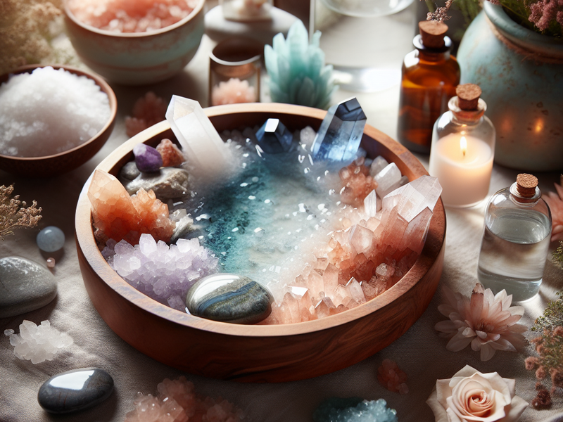 Cleansing Crystals with Water and Rock Salt